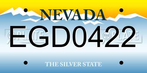 EGD0422 Nevada License Plate
