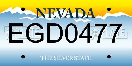EGD0477 Nevada License Plate