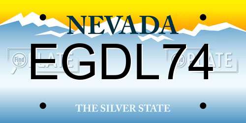 EGDL74 Nevada License Plate