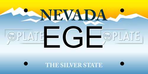EGE Nevada License Plate