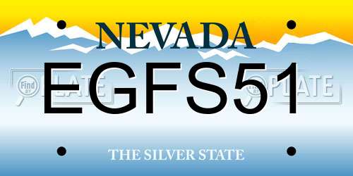 EGFS51 Nevada License Plate