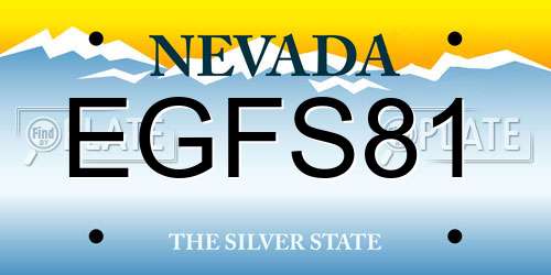 EGFS81 Nevada License Plate