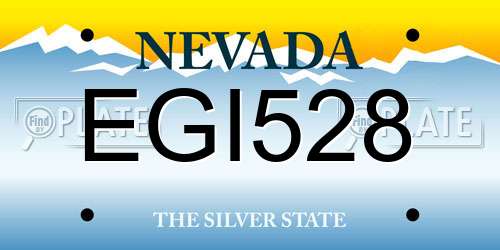 EGI528 Nevada License Plate