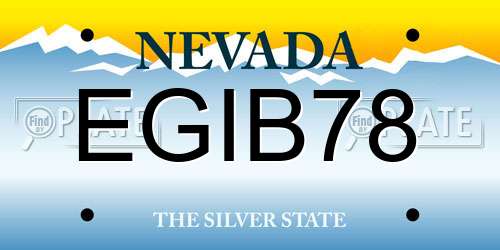 EGIB78 Nevada License Plate