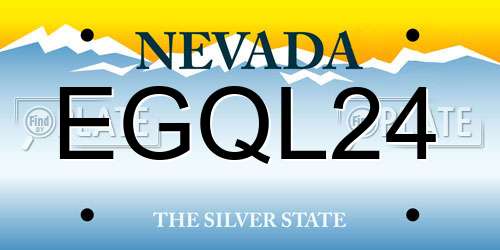 EGQL24 Nevada License Plate