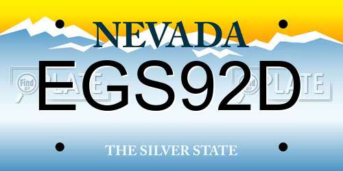 EGS92D Nevada License Plate