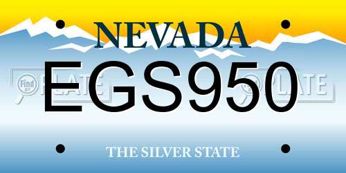 EGS950 Nevada License Plate