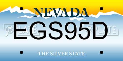 EGS95D Nevada License Plate