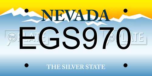 EGS970 Nevada License Plate