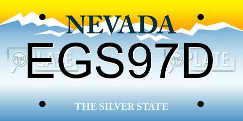 EGS97D Nevada License Plate