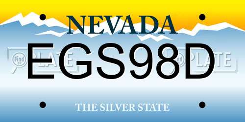 EGS98D Nevada License Plate