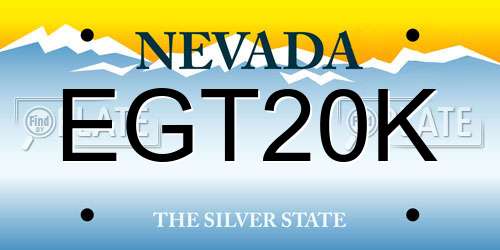 EGT20K Nevada License Plate
