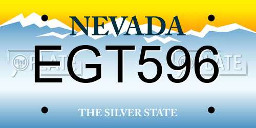 EGT596 Nevada License Plate