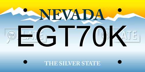 EGT70K Nevada License Plate