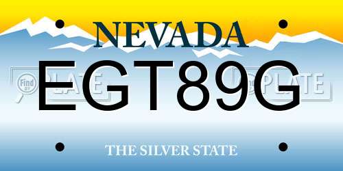 EGT89G Nevada License Plate