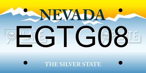 EGTG08 Nevada License Plate