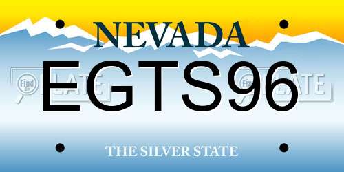 EGTS96 Nevada License Plate