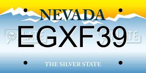 EGXF39 Nevada License Plate