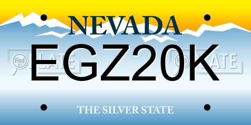 EGZ20K Nevada License Plate
