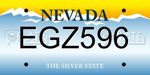 EGZ596 Nevada License Plate