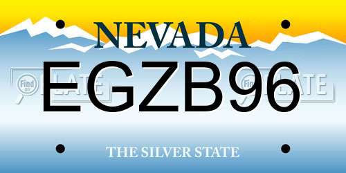 EGZB96 Nevada License Plate