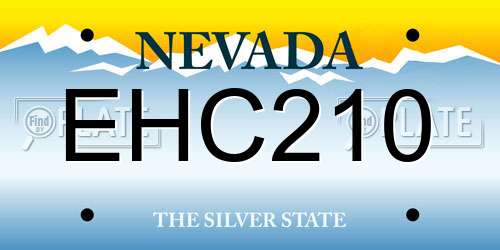 EHC210 Nevada License Plate