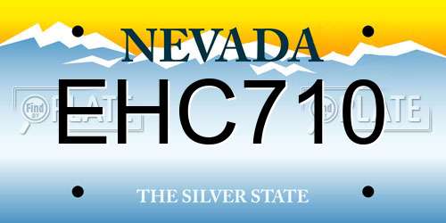 EHC710 Nevada License Plate