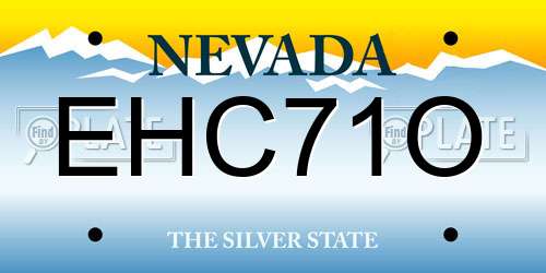 EHC71O Nevada License Plate