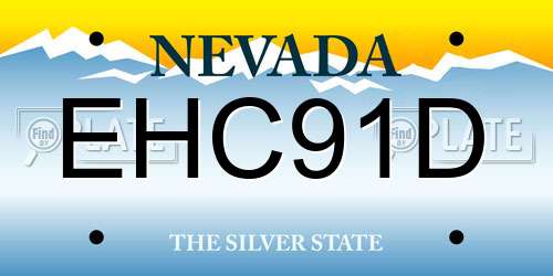 EHC91D Nevada License Plate