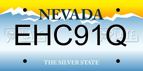 EHC91Q Nevada License Plate