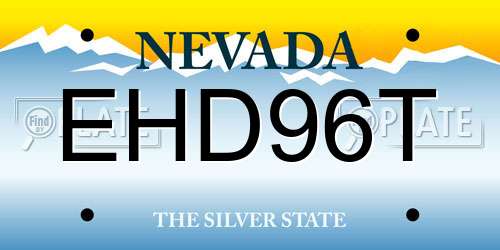 EHD96T Nevada License Plate