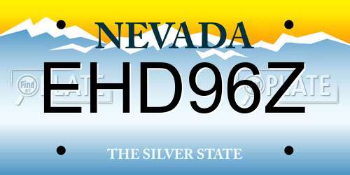 EHD96Z Nevada License Plate