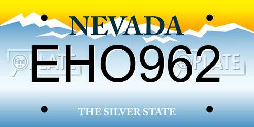 EHO962 Nevada License Plate