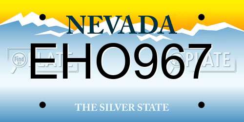 EHO967 Nevada License Plate