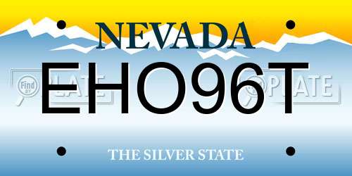 EHO96T Nevada License Plate