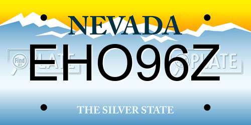 EHO96Z Nevada License Plate