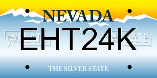 EHT24K Nevada License Plate
