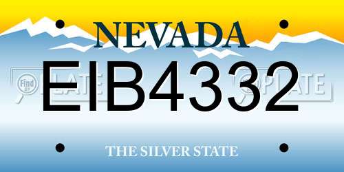 EIB4332 Nevada License Plate