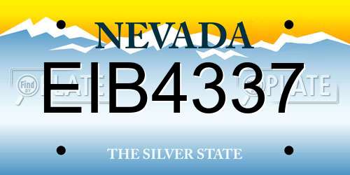EIB4337 Nevada License Plate