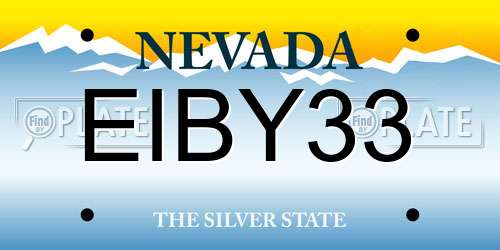 EIBY33 Nevada License Plate