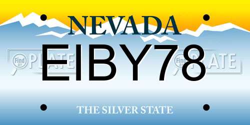 EIBY78 Nevada License Plate