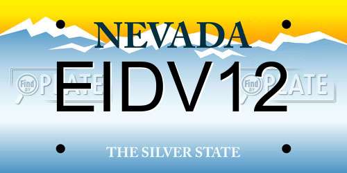 EIDV12 Nevada License Plate