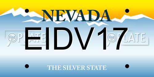 EIDV17 Nevada License Plate