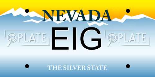 EIG Nevada License Plate