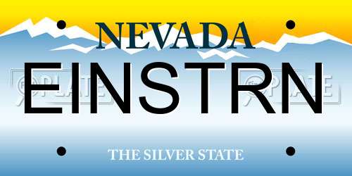 EINSTRN Nevada License Plate