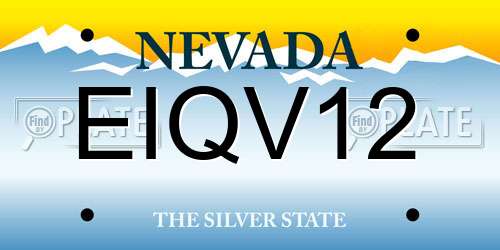 EIQV12 Nevada License Plate
