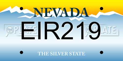 EIR219 Nevada License Plate