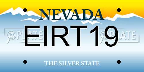 EIRT19 Nevada License Plate