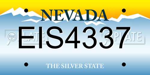 EIS4337 Nevada License Plate