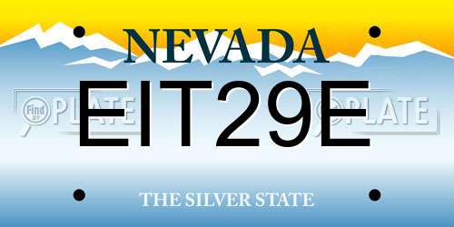 EIT29E Nevada License Plate